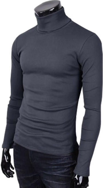 [뉴센] 늘어남 없는 목폴라티 면 스판 남자 목폴라 긴팔 목티