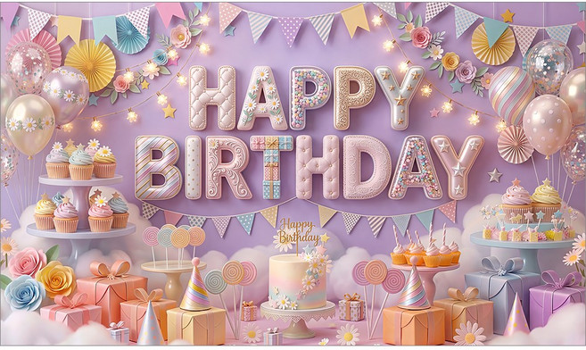 [해피파티] 국내제작 생일현수막 남아/여아/공주/엄마/아빠 생일파티 장식 용품, 2.공주생일-2