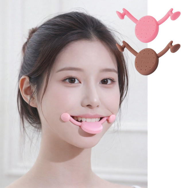 1+1 입꼬리 올리기 교정기 미소 연습 입매 교정 웃는얼굴 만들기 발음 표정 운동 도구 메이커 웨딩 준비, 하드(브라운) 2개, 패키지포장