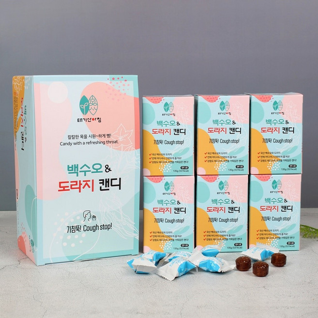 목캔디 백수오 도라지 캔디 135g x 6박스, 6개