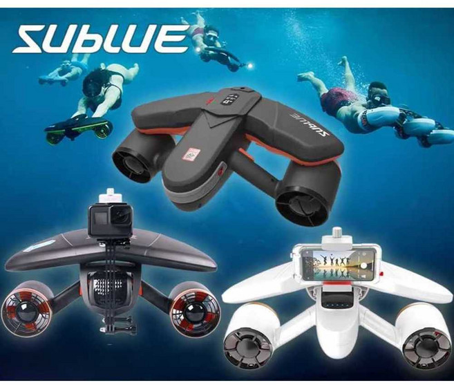 Sublue 전동 수중스쿠터 휴대용 스노클링 추진기, 화이트 샤크 나브보우+-플레임 오렌지