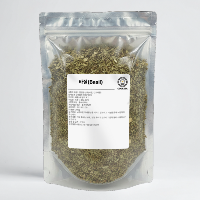 [쿡스타] 바질 - 피자/파스타/샐러드에 더해지는 향긋함, 300g, 1개