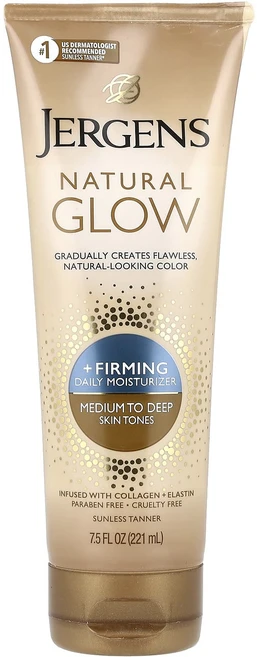 Jergens 내추럴 글로우 퍼밍 데일리 모이스처라이저 중간 피부 톤부터 탠 스킨 톤 7.5fl oz(221ml), Jergens내추럴글로우퍼밍데일리모이스처라이저중간피부톤 - 쿠팡