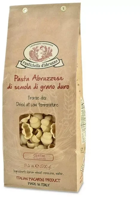 Rustichella D' Abruzzo Cestini Durum Wheat 갈색 종이 봉투 0.5kg1파운드 호환, 500g, 1세트