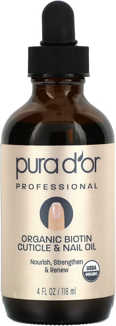 Pura D'or 프로페셔널 유기농 비오틴 큐티클 및 네일 오일 118ml(4fl oz), PuraDor프로페셔널유기농비오틴큐티클및네일오일118m, 1개, 118ml - 쿠팡