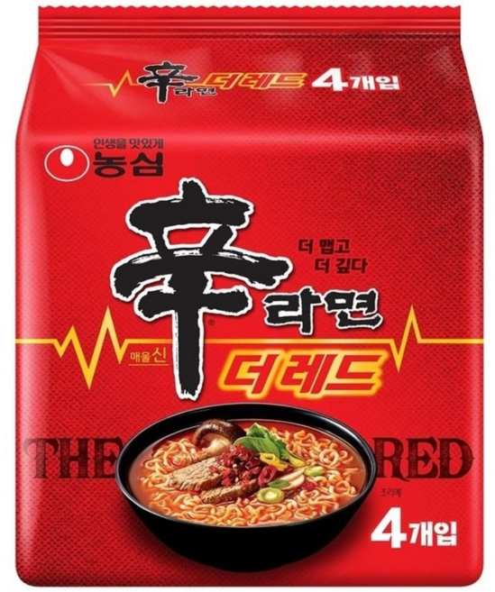 신라면 더 레드 125g, 4개
