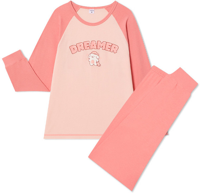 수아팜 여아 핑크 드리머 코튼 긴팔 내의 세트