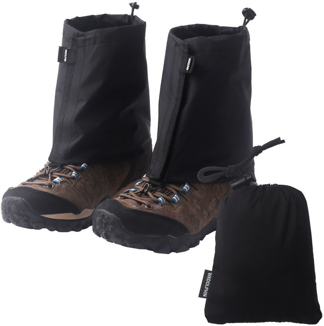 돌핀 숏 스패츠 등산 방수 방설 발목 보호대, 블랙