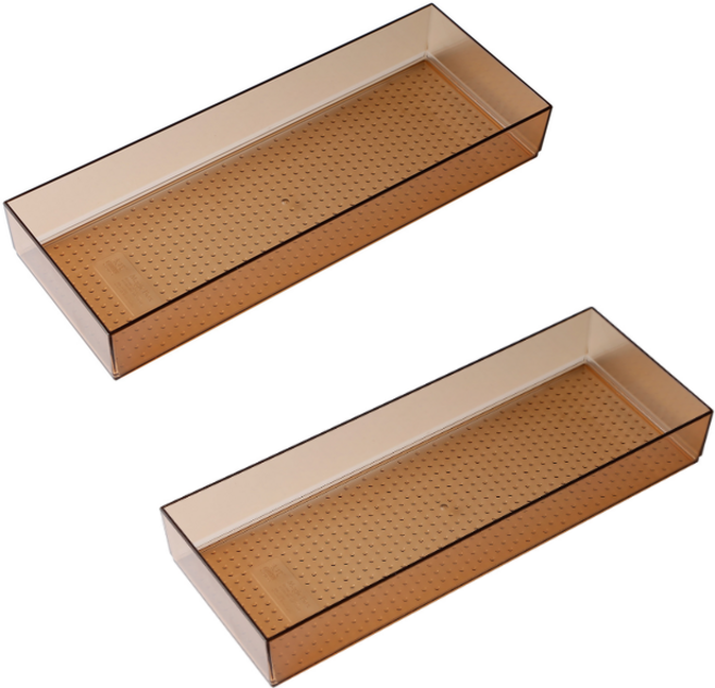 주방서랍 수납 트레이 정리함 TYPE C, 2개, 블랙