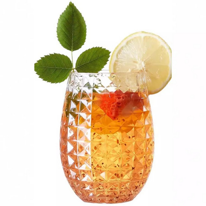 北歐格紋蛋形杯340ml, 透明格紋, 1個