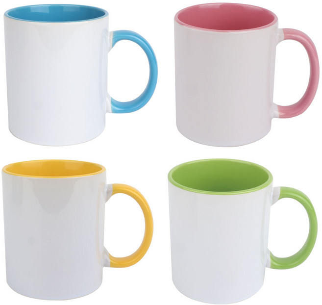 디자인드림 승화전사 내부 손잡이 칼라 머그 11온스 프레스 창업, 내부&손잡이(분홍/36개), 1세트