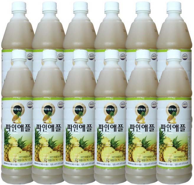 청솔 파인애플 음료, 12개, 835ml