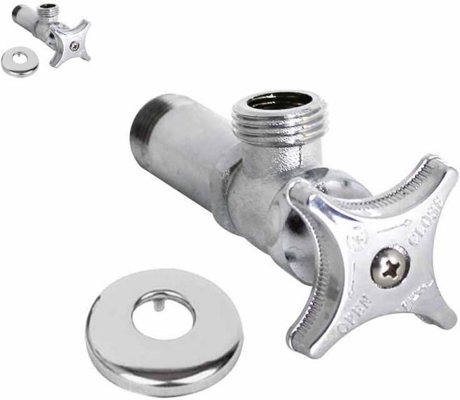 관붙이앵글밸브 일반 수도꼭지 세탁기 수전 베란다 정원 세차, 1개