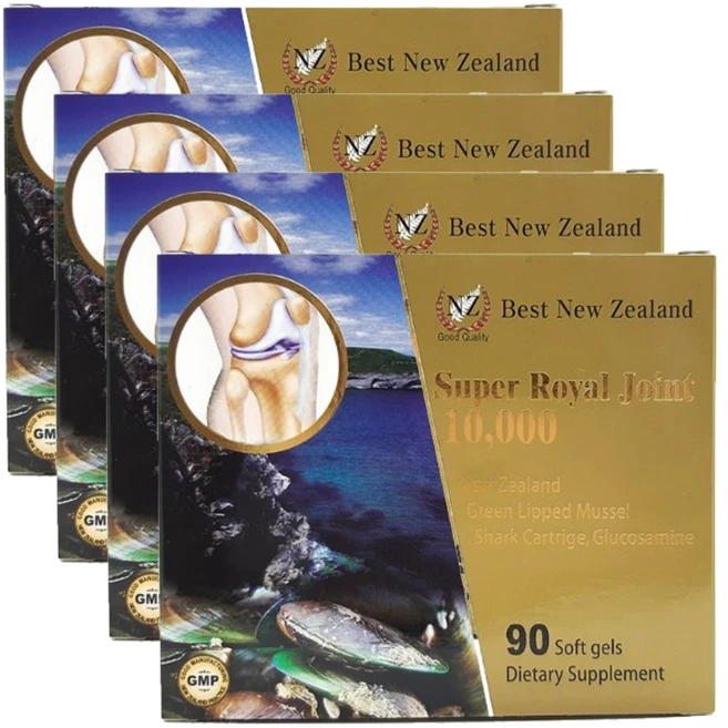 Best New Zealand Super Royal Joint 10000 베스트 뉴질랜드 슈퍼 로얄조인트 초록입홍합 상어연골 90정, 4개 - 쿠팡