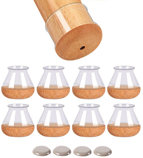 메리달 스무드 의자 발커버 투명 소음방지 다리캡, 8개