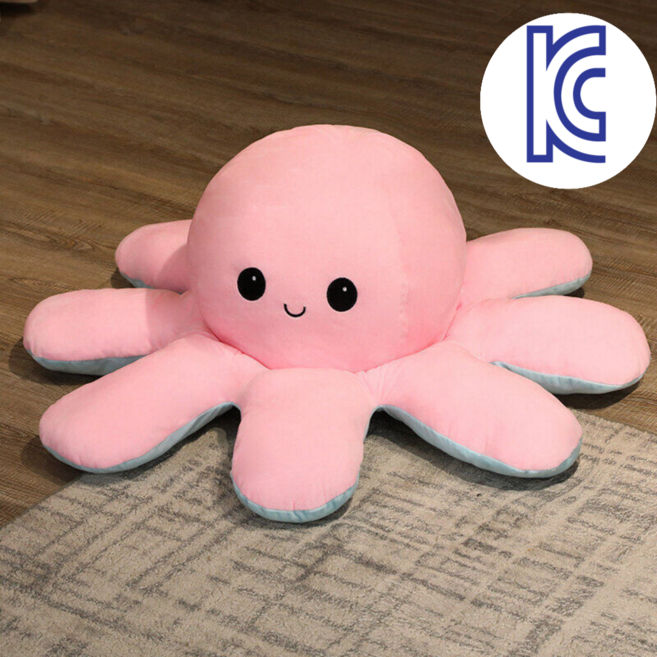 초대형 대왕 양면 문어인형 반전문어인형 쿠션 리버시블 90cm 130cm, 1개, 스카이핑크