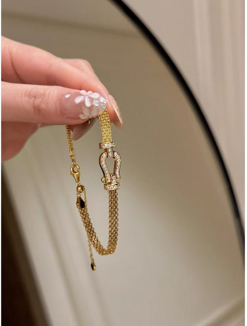 NXNA 18K 고급 말굽 팔찌 여성 코디 기프트 업소용 BISCXF-SL003 골드