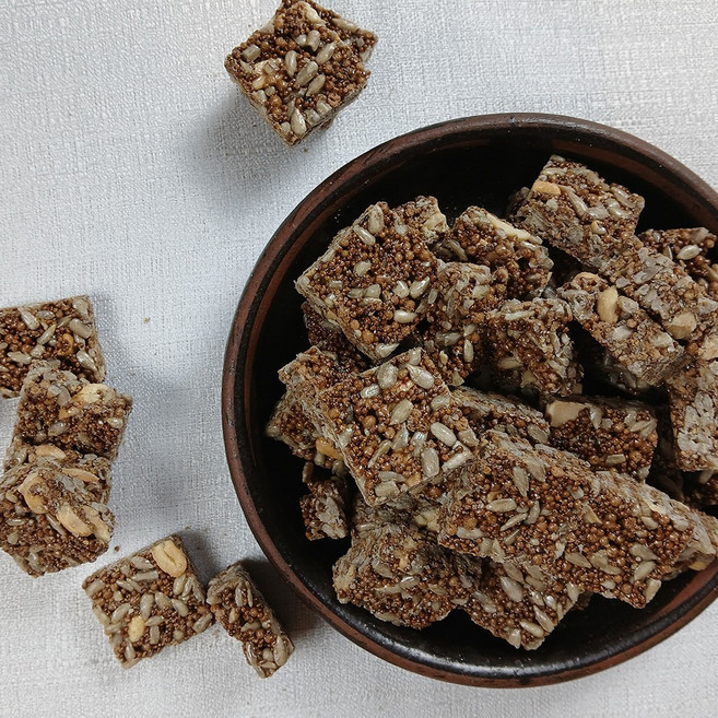 들깨 해바라기씨 씨앗강정 건강 간식 전통 한과, 400g, 3개