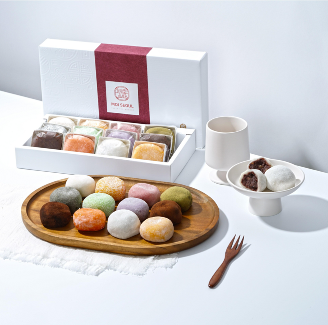 [모이서울] 쫀득 담백 고급스러운 수제 커피모찌 찹쌀떡 싱글구성(보냉백 포장 냉장배송), 55g, 30개