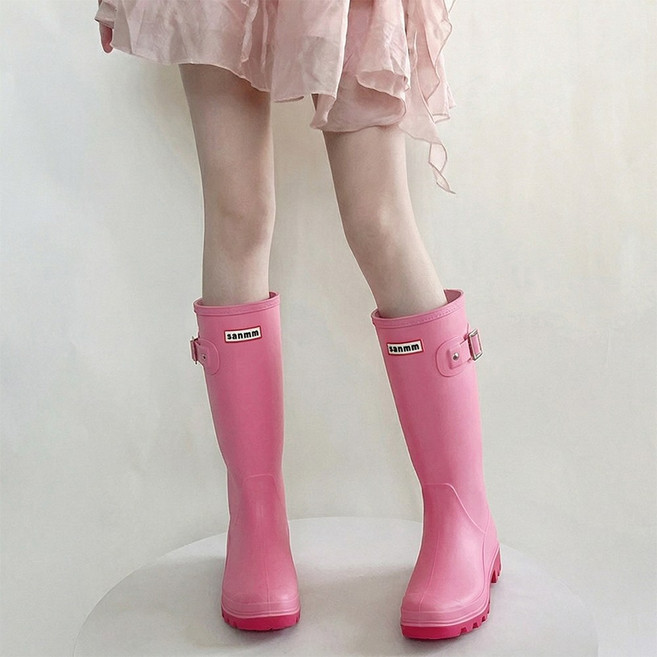 여성용 롱 레인부츠 방수 장화 장마 예쁜 논슬립 작업 캠핑 주방 낚시 고무 여자 롱장화