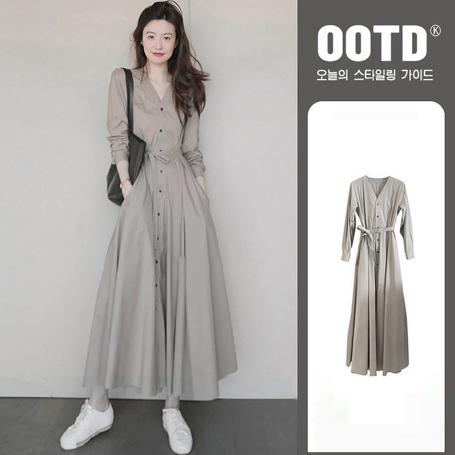 스타일닥터 여성 가을 봄 원피스 데일리룩 가을 원피스 패션 활동적 일상 생활 안성