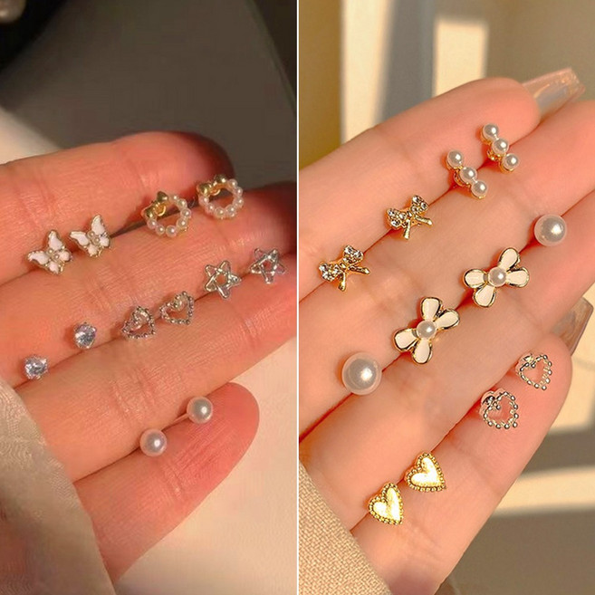 [24개 세트] 925 실버 은침 여성 귀걸이