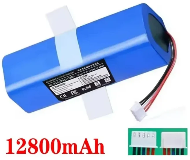 2025 신형 에코백스 배터리 S10-LI-144-5200 12800mAh 로봇 청소기 X1 T5 T8 T8AIVI MAX T9 12800mAh 호환, 01 12800mAh
