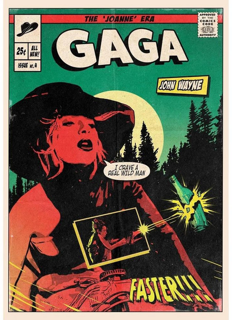 유명한 레이디 가가 빈티지 만화 팝 음악 앨범 표지 포스터 인쇄 벽 아트 그림 캔버스 회화 룸 홈 장식 선물, B. 30X42cm Unframed, 11. 8, 1개