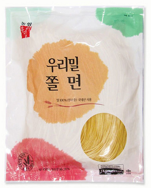 국산밀 100% 한국 우리밀 농협 우리밀 쫄면, 1개, 1kg
