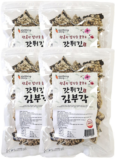 찹쌀듬뿍 남원 수제 찹쌀 김부각 갓튀긴 김부각 대용량 100gx4봉(400g) 웰빙스토리 소담, 100g, 4개