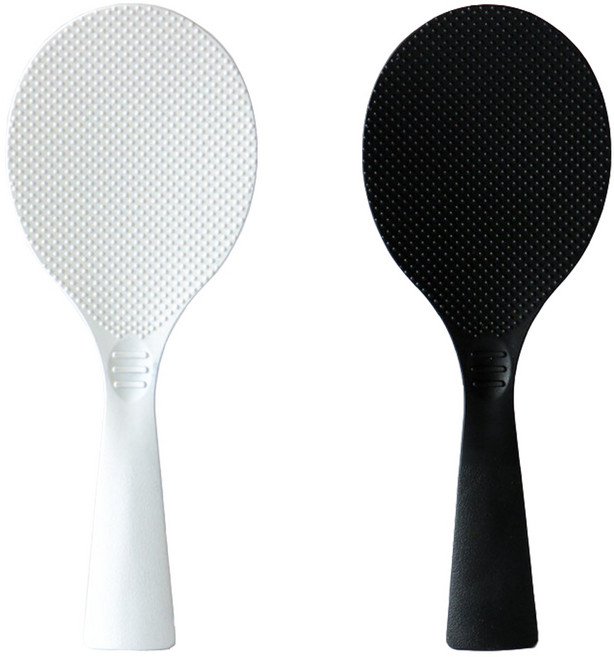 필굿리빙 라이트 스탠딩 밥주걱, 1세트, 화이트+블랙