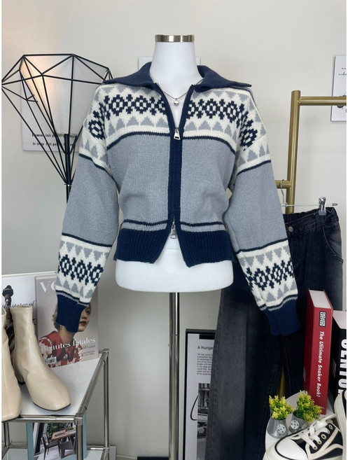 [카라집업 니트가디건 할인]노르딕집업 투웨이 포근포근 폭닥 봄 빈티지 노르딕카라집업 간절기 가을신상 아방핏