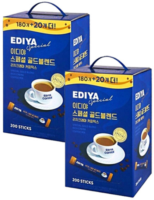 이디야 스페셜 골드블렌드 리치크레마 커피믹스, 11g, 200개입, 2개