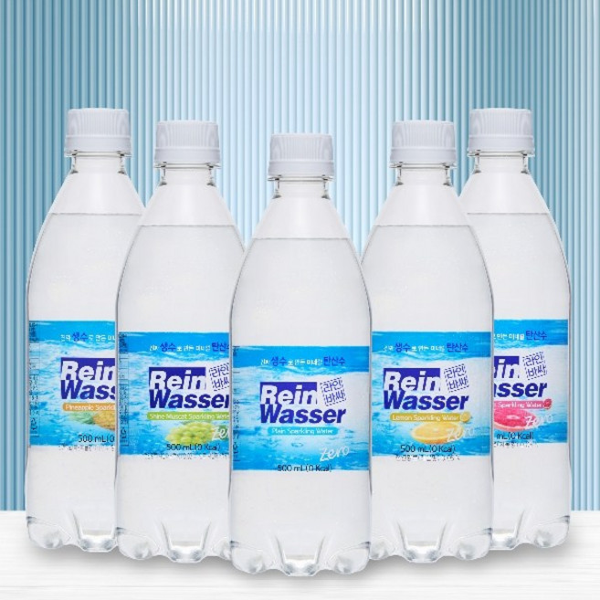 동아오츠카 라인바싸 탄산수 500ml PET 5종 2박스 (총40입), 플레인:레몬