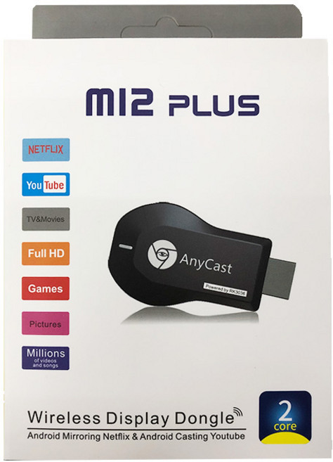 AnyCast MX18 Plus 無線電視棒，支援 Android iOS MAC Windows，Full HD 1080p, M12 Plus, 1個, M12 Plus