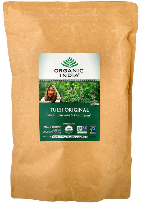 Organic India 툴시 잎차 오리지널 무카페인 454g(16oz) 1팩, 1개