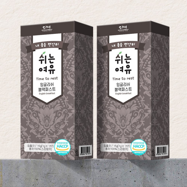 [본사직영] 쉬는여유 잉글리쉬블랙퍼스트 생분해 삼각티백 15티백, 1g, 1개, 15개입