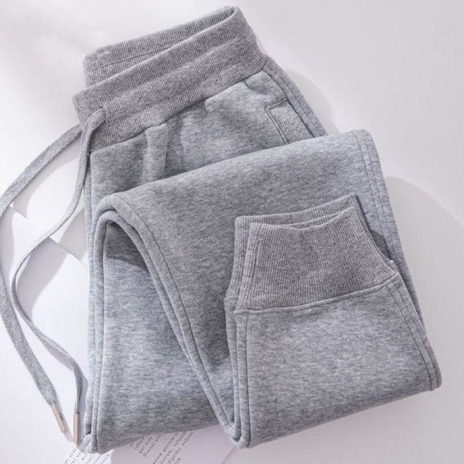 100純棉休閒褲運動褲男純色休閒寬鬆束腳衛褲男女款長褲潮男