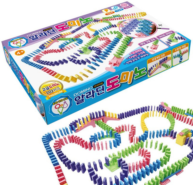 20000 알라딘 고급형 도미노 장난감 블럭 칩 게임 세트, 1개