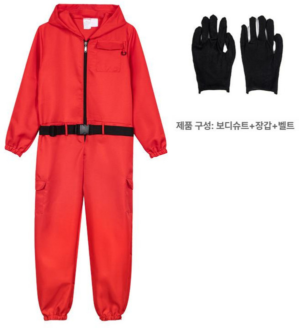 오징어게임의상 프론트맨 외투 XS 장갑 졸업사진 할로윈, 1개, YY 게임 레드 의상