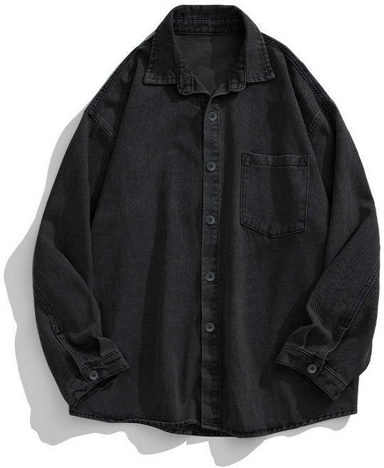 UPPERCUT 남성 긴팔 오버핏 워싱 데님 셔츠 자켓 빅사이즈 남녀공용