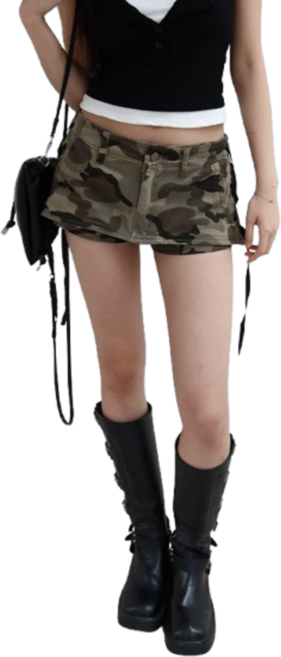 迷彩綁帶短裙