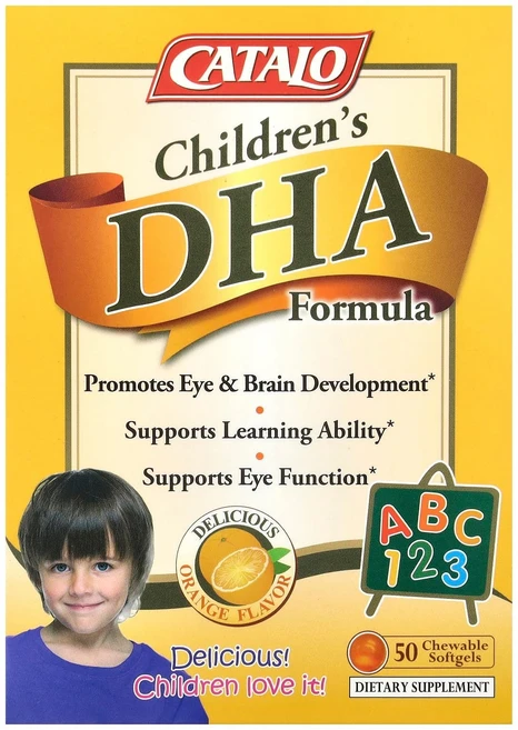 카탈로 어린이용 DHA 포뮬러 오렌지맛 츄어블 소프트젤 50정 CAT-02532 - 쿠팡