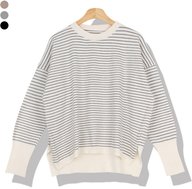 우주여신 여성용 가오리핏 단가라 언발란스 니트