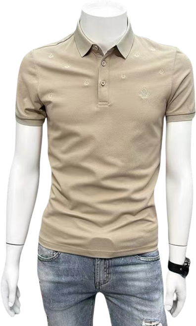 십전십미 남자 자수 반팔 티셔츠 여름 캐주얼 반팔 슬림 티셔츠