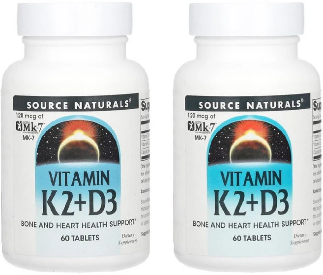 1+1 소스내추럴스 비타민K2 + D3 60정 비타민 바이타민 메나퀴논 - 쿠팡