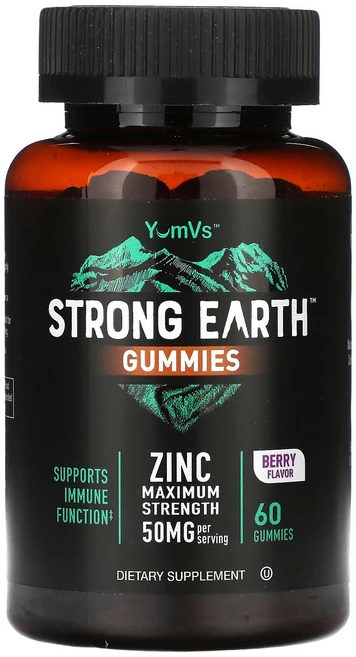YumVs Strong Earth Gummies Zinc Maximum Strength Berry 60 Gummies 25 mg per Gummy, YumVs, Strong Earth Gummies, Z, 1개 - 쿠팡