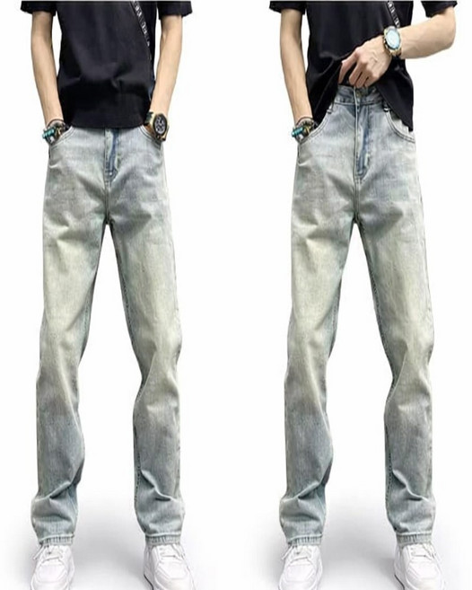 (주)일엽 남성 청바지 트렌디한 빈티지워싱 스트레이트 데님 팬츠