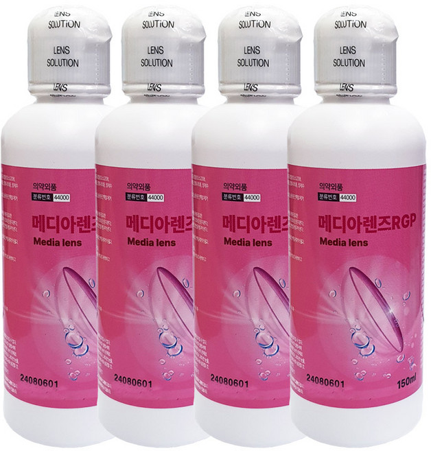 메디렌즈 알지피오큐액 하드렌즈 전용 다목적용액, 4개, 150ml