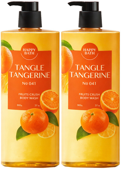 [유통기한임박] 해피바스 프루츠크러쉬 탱글 텐져린 바디워시 - T.C, 900g, 2개